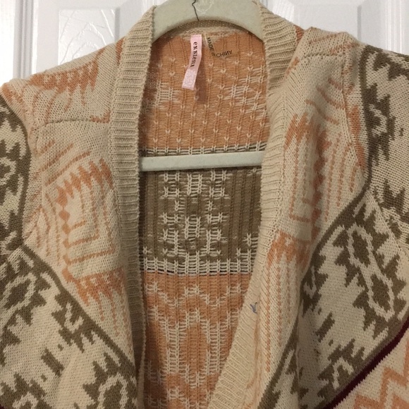 Gorgeous Cream Maroon & Hunter Cardigan S\M - Picture 5 of 7